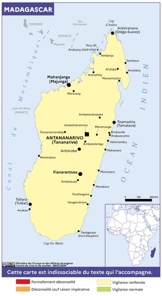 Consulter les conseils aux voyageurs de France Diplomatie